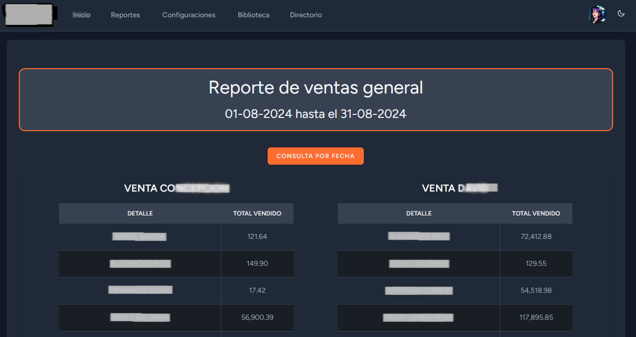 Intranet Reporta de ventas